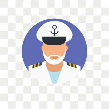 Saydam arka plan üzerinde Kaptan izole Kaptan vektör simgesi 