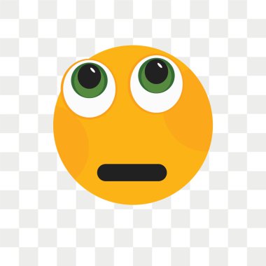 Şüpheli gülümseme vektör simgesi üzerinde şeffaf arka plan izole,