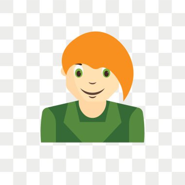 Çocuk Çocuk avatar vektör simge şeffaf arka plan üzerinde B izole