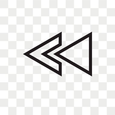 Saydam arka plan üzerinde sol izole sol ok vektör simgesi 