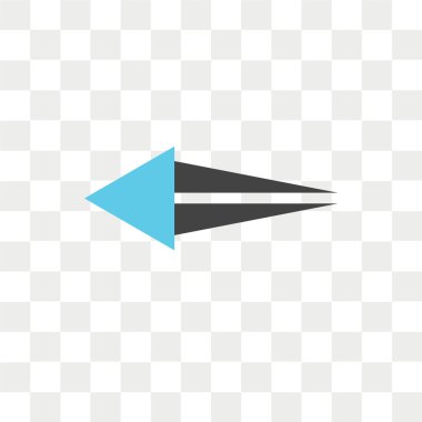 Saydam arka plan üzerinde sol izole sol ok vektör simgesi 