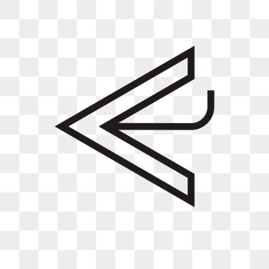 Saydam arka plan üzerinde sol izole sol ok vektör simgesi 