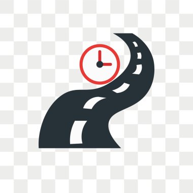 Saydam arka plan üzerinde yol logosu d izole yol vektör simgesi