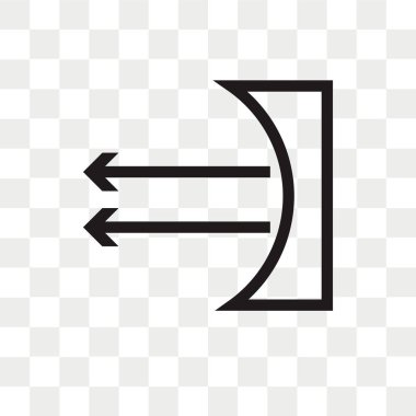 Saydam arka plan üzerinde sol izole sol ok vektör simgesi 