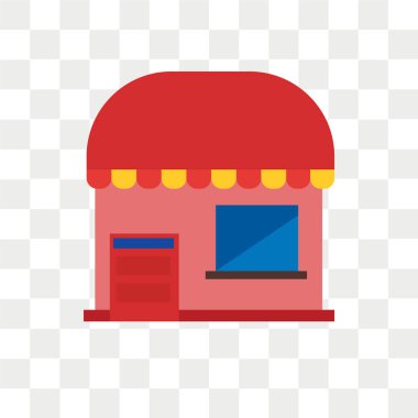 Saydam arka plan üzerinde dükkanı logosu d izole dükkanı vektör simgesi