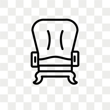 Saydam arka plan üzerinde koltuk logo tasarımı izole koltuk vektör simgesi