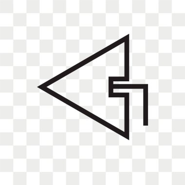 Saydam arka plan üzerinde sol izole sol ok vektör simgesi 