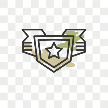 Saydam arka plan üzerinde rozet logo izole rozet vektör simgesi