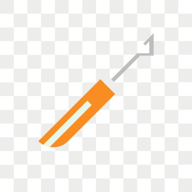 Periodontal ölçekleyici vektör simgesi üzerinde şeffaf adam izole