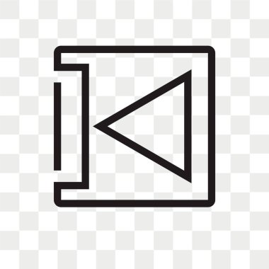 Saydam arka plan üzerinde sol izole sol ok vektör simgesi 