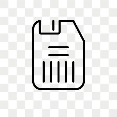 Saydam arka plan üzerinde yumuşak ve sarkık yuvarlak logo tasarımı izole disket vektör simgesi