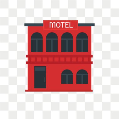 Saydam arka plan üzerinde Motel logo izole motel vektör simgesi