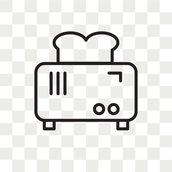 Saydam arka plan üzerinde ekmek kızartma makinesi izole tost vektör simgesi — Stok Vektör