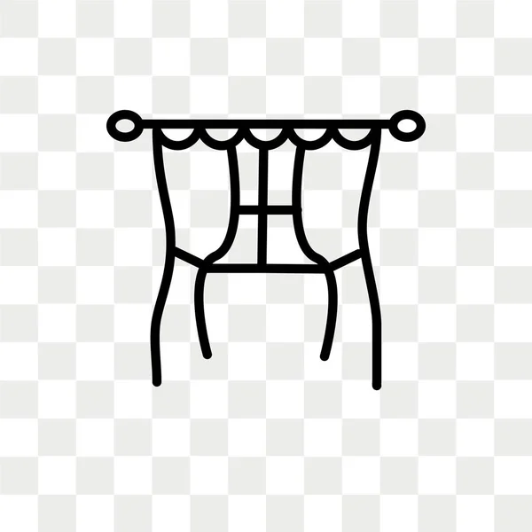 Занавески вектор значок изолирован на прозрачном фоне, занавески дизайн логотипа — стоковый вектор