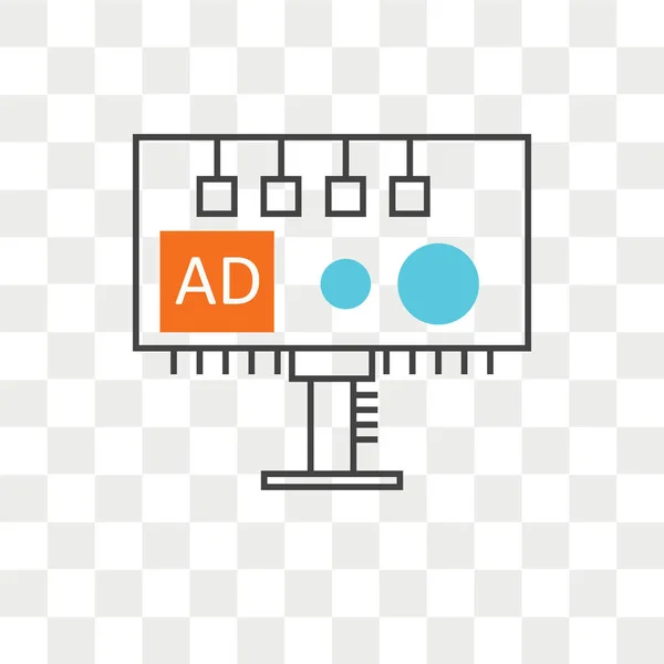 Billboard vector pictogram geïsoleerd op transparante achtergrond, Billbo — Stockvector