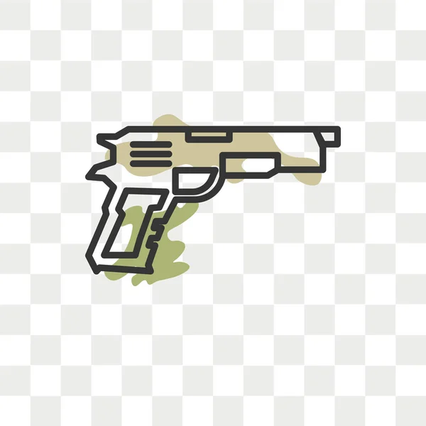 Pistool vector pictogram geïsoleerd op transparante achtergrond, Gun logo des — Stockvector