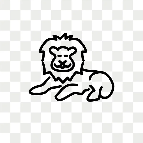 Ícone vetorial do leão isolado no fundo transparente, design do logotipo do leão — Vetor de Stock