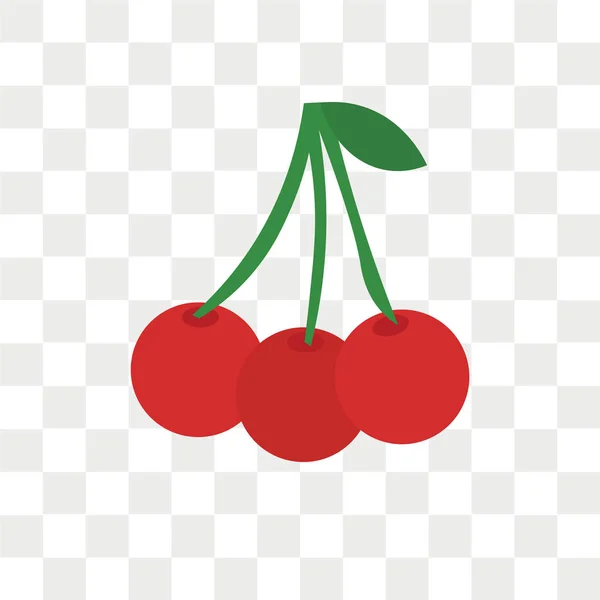 Icono vectorial cereza aislado sobre fondo transparente, Cherry lo — Vector de stock