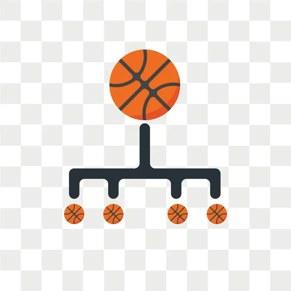 Basketball vector icon isolated on transparent background, Baske — Stock Vector