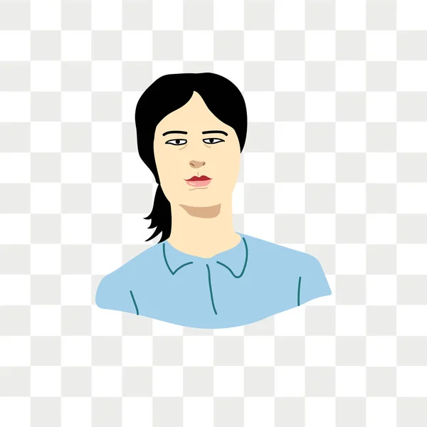 Frau Gesicht Vektor Symbol isoliert auf transparentem Hintergrund, Frau Gesicht Logo-Design — Stockvektor