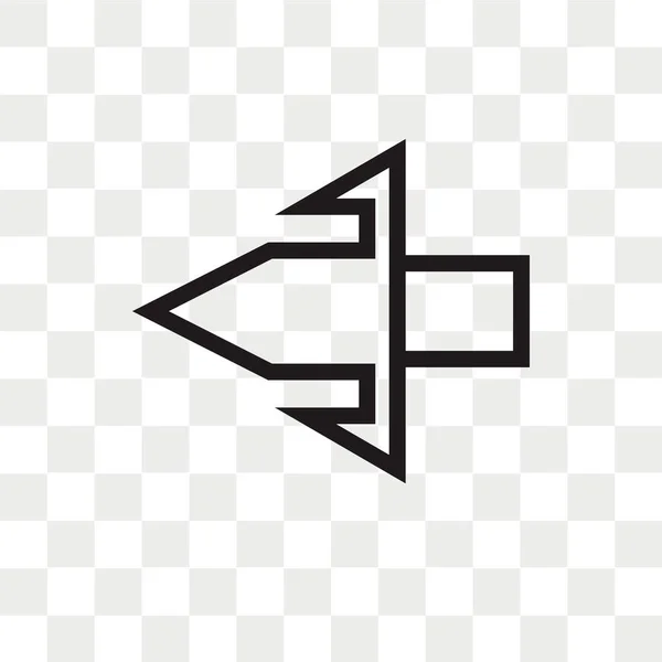 Icono de flecha izquierda vector aislado sobre fondo transparente, Izquierda — Archivo Imágenes Vectoriales