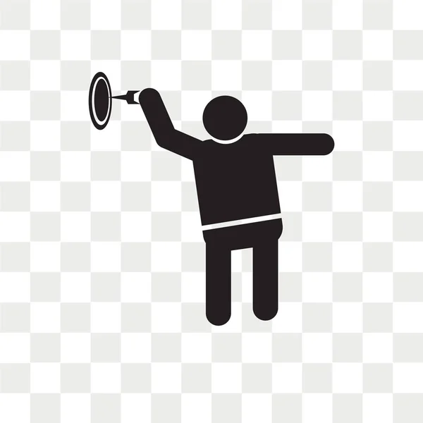 Man throwing a dart vector icon isolated on transparent backgrou — Stock Vector