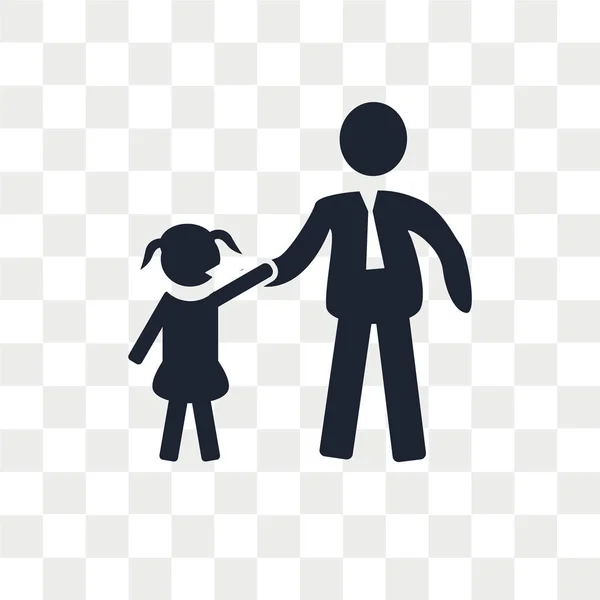 Padre e hija icono vectorial aislado en backgrou transparente — Vector de stock