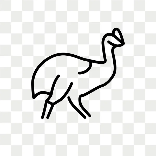 Cassowary wektor ikona na białym tle na przezroczystym tle, projektowanie logo Cassowary — Wektor stockowy