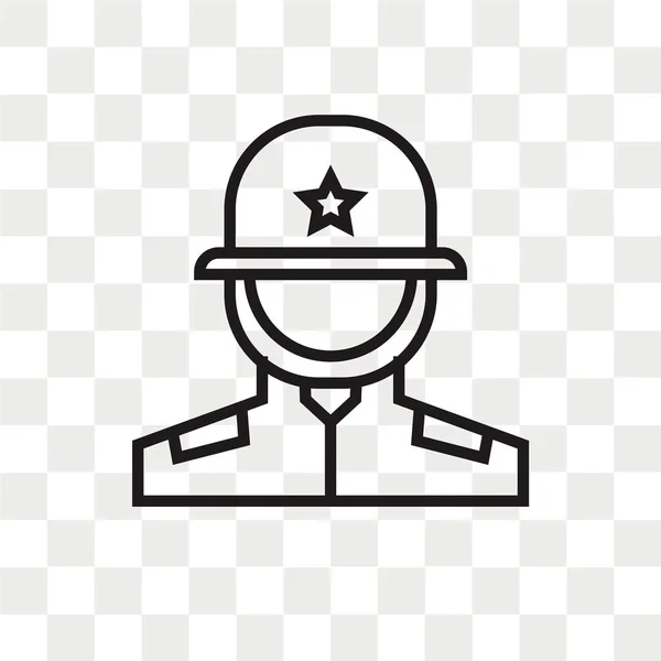 Soldado icono vectorial aislado sobre fondo transparente, Soldado — Archivo Imágenes Vectoriales