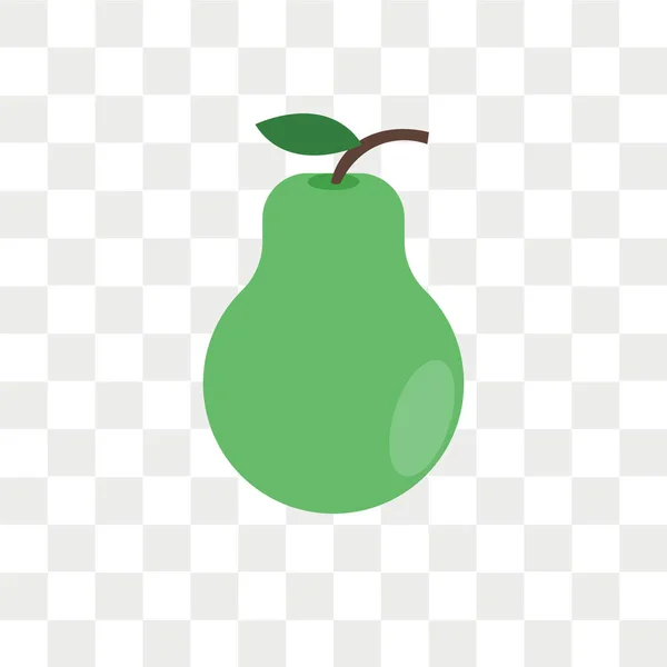 Pear vector icon isolated on transparent background, Pear logo d — Stock Vector