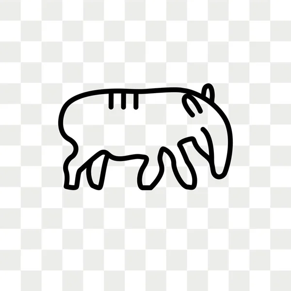 Tapir icono vectorial aislado sobre fondo transparente, diseño del logotipo de Tapir — Vector de stock
