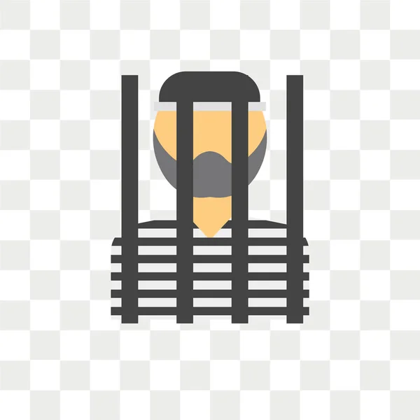 Icône vectorielle prisonnière isolée sur fond transparent, Prisone — Image vectorielle