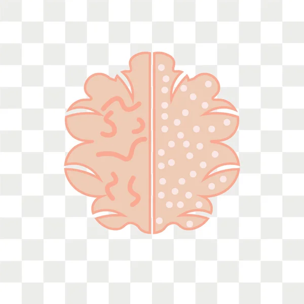 Icône du vecteur cérébral isolé sur fond transparent, logo du cerveau — Image vectorielle