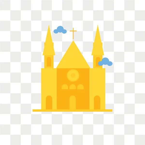 ノートルダム大聖堂ベクトルのアイコンが透明な背景、ノートルダムに分離 — ストックベクタ
