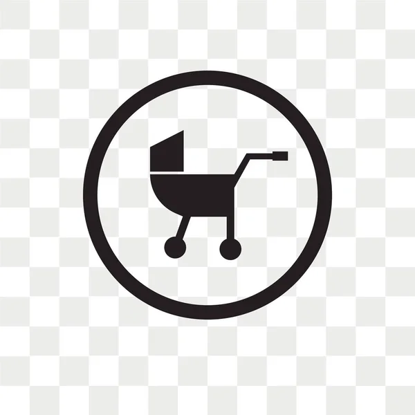 Baby trolley vector icon isolated on transparent background, Bab — Stock Vector