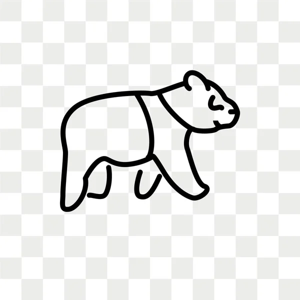 Panda vector icon isolated on transparent background, Panda logo design — Stock Vector