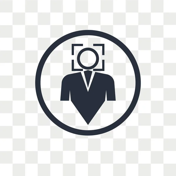 Facial Recognitie vector pictogram geïsoleerd op transparante pagina — Stockvector