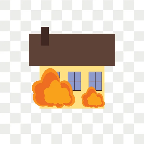 Brandende huisje vector geïsoleerd op transparante achtergrond, Bu — Stockvector