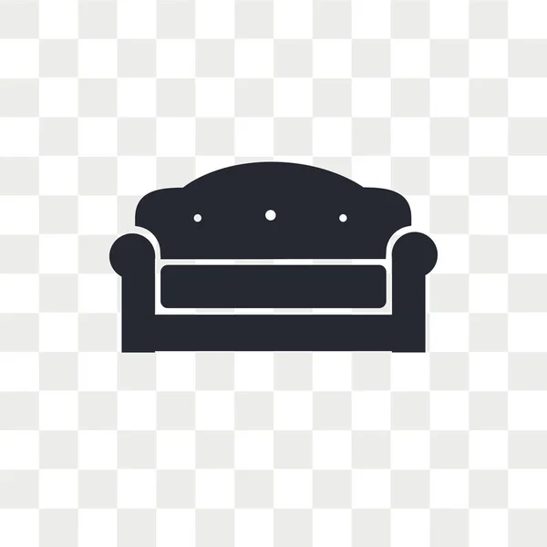 Sofa vector icon isolated on transparent background, Sofa logo d — Stock Vector