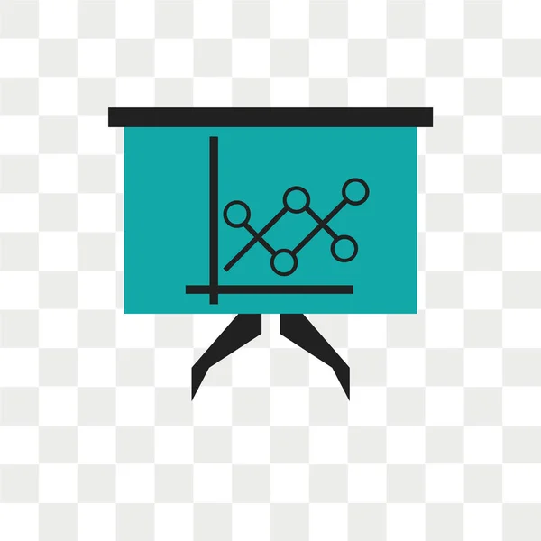 Data analytics presentation screen vector icon isolated on trans — Stock Vector