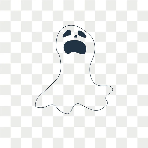 Ghost wektor ikona na białym tle na przezroczystym tle, projektowanie logo Ghost — Wektor stockowy