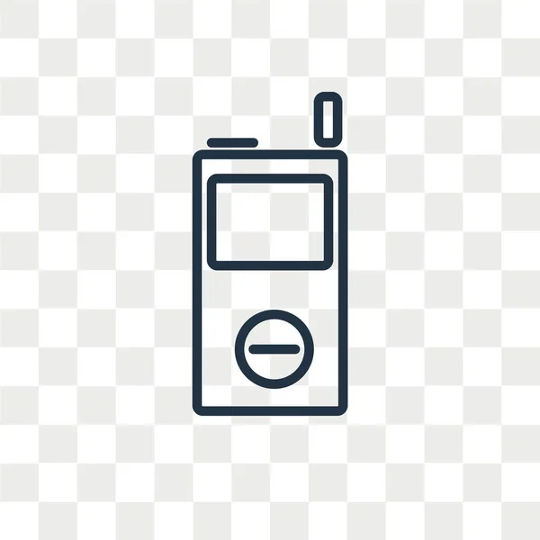 Walkie talkie vetor ícone isolado em fundo transparente, Walkie talkie logotipo design — Vetor de Stock