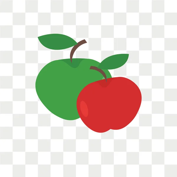Ikon vektor apel diisolasi pada latar belakang transparan, logo apel - Stok Vektor
