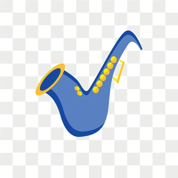 Saxofoon vector pictogram geïsoleerd op transparante achtergrond, Saxoph — Stockvector