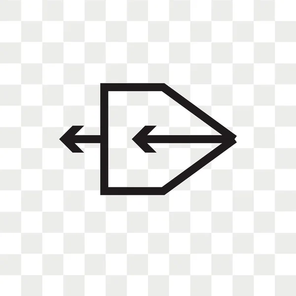 Icono de flecha izquierda vector aislado sobre fondo transparente, Izquierda — Archivo Imágenes Vectoriales