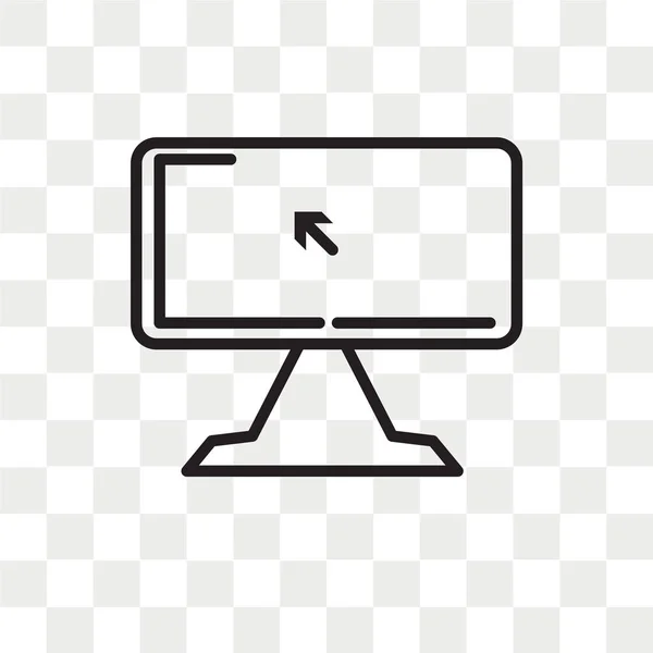 Monitor icono vectorial aislado sobre fondo transparente, Monitor — Archivo Imágenes Vectoriales