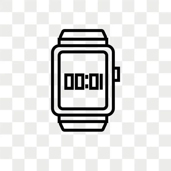 Smartwatch vector icon isolated on transparent background, Smart — Stock Vector
