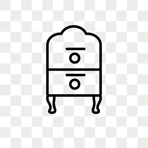 Pecho de cajones icono vectorial aislado sobre fondo transparente, diseño del logotipo del pecho de cajones — Vector de stock