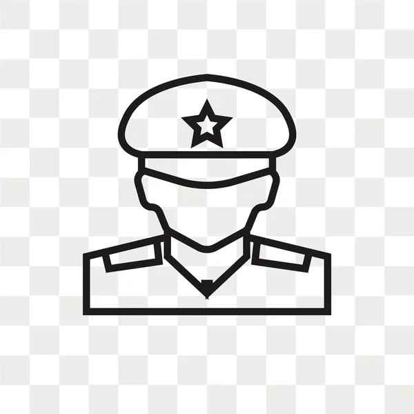 Militar vector pictogram geïsoleerd op transparante achtergrond, Militar — Stockvector