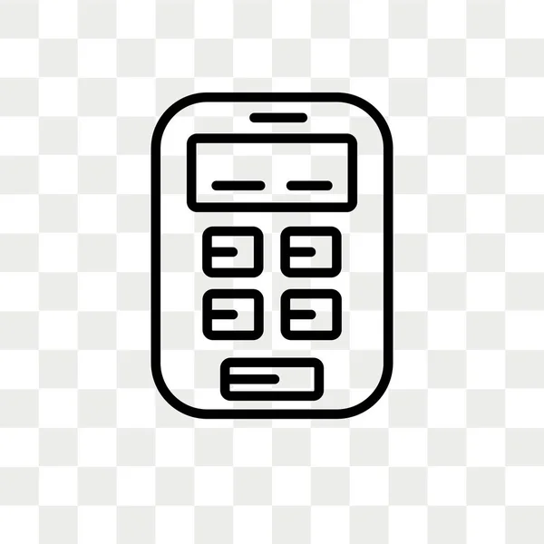 Pequeño icono del vector de la calculadora aislado sobre fondo transparente, diseño del logotipo de Little Calculator — Archivo Imágenes Vectoriales